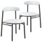 Leisuremod Lume Modern Dining Side Chair in Polyester with Black Steel Frame in Grey, 2PK LC20GR2 - alternate 1