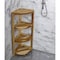 Homeroots 38in Natural Solid Teak Wood Freestanding Corner Shelving Unit 376735 - alternate 2