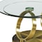 Homeroots 32" Clear And Gold Glass And Metal Round Abstract Coffee Table 554291 - alternate 3