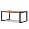 Homeroots 66" Natural and Black Solid Wood and Iron Frame Base Dining Table 640709 - alternate 2