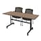 Regency Kobe Flip-Top Training Nesting Table W/ 2 Knight Mesh Chairs, 60 in W, 24 in L, Noble Oak MKFT6024NO56CBK - alternate 1