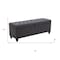 Homeroots 56in Gray and Black Fabric and Solid Wood Upholstered Bench 668861 - alternate 3