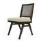 Homeroots Set of Two Dark Brown And Gray Wood Cane And Upholstery Dining Side Chairs 576834 - alternate 4