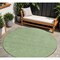 Homeroots 8' Green And Beige Round Geometric Washable Indoor Outdoor Area Rug 594385 - alternate 1