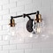 Jonathan Y Manhattan Vintage 18.5" 2-Light Metal/Glass Industrial Rustic LED Vanity, Brass Gold/Oil Rubbed Bronz JYL3545A - alternate 3
