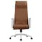 Leisuremod Aleen High-Back Office Chair in Upholstered Leather and Iron Frame with Swivel and Tilt, Dark Brown AOT19DBRL - alternate 2
