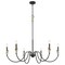 Z-Lite Claudelle 6-Light Chandelier, 46 in W, Matte Black + Modern Gold 4014-46MB-MGLD - alternate 3