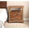 Homeroots 27" Brown Solid Wood Two Drawer Nightstand 552248 - alternate 1