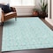 Homeroots 3' X 5' Aqua And Beige Ogee Washable Indoor Outdoor Area Rug 601608 - alternate 3