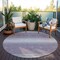 Homeroots 8' Lavender And Ivory Round Abstract Washable Indoor Outdoor Area Rug 599984 - alternate 2