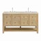 James Martin Vanities Breckenridge 60" Dbl Vanity, Whitewashed Oak, w/3 CM Siberian Silestone Top w/FreePower WirelessCharg 330-V60D-WWO-FSFR - alternate 1
