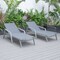 Leisuremod Marlin Patio Chaise Lounge Chair with Armrests in Grey Aluminum Frame, Dark Grey, 2PK MLAGR-77DGR2 - alternate 5