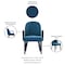 Manhattan Comfort Hillman Dining Side and Arm Chairs in Light Blue, PK8 6-DC087-BL - alternate 2