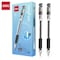 Deli Gel Pen 0.5mm, Black Ink, Capped, Soft Grip, 12PK E6600S - alternate 1