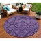 Homeroots 8' Eggplant Purple And Plum Round Floral Washable Indoor Outdoor Area Rug 588890 - alternate 1