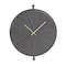 Homeroots 18" Circle Black Wood and Solid Wood Analog Wall Clock 516216 - alternate 1