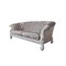 Homeroots 99" Ivory Velvet Damask Sofa And Toss Pillows With Bone Legs 491349 - alternate 1