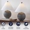 Jonathan Y Archer 21" Coastal Cottage Textured Resin/Metal Ridged LED Table Lamp, Gray, 2PK JYL9205B-SET2 - alternate 2