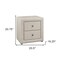 Homeroots 21" Beige Wood Two Drawer Nightstand 489770 - alternate 2