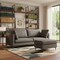 Homeroots 90" Gray Fabric Sofa With Ottoman With Black Legs 641062 - alternate 4