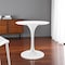 Homeroots 32" White Rounded Fiberglass And Metal Pedestal Base Dining Table 519070 - alternate 3
