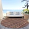 Homeroots 8' Blush Burgundy And Pink Round Striped Washable Indoor Outdoor Area Rug 615033 - alternate 3