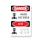 Signmission OSHA Danger Sign, Hard Hat Area Bilingual, 10in X 7in Aluminum, OS-DS-A-710-VK-1292 OS-DS-A-710-VK-1292 - alternate 1