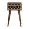 Homeroots 20" Black White And Brown Solid Wood Geometric Bone Inlay One Drawer Nightstand 651557 - alternate 4