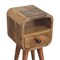 Homeroots 16" Beige Solid Wood Square One Drawer Nightstand 651525 - alternate 5