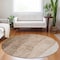 Homeroots 8' Brown And Beige Round Ombre Washable Indoor Outdoor Area Rug 581800 - alternate 2
