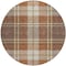 Homeroots 8' Chocolate Copper And Gold Round Plaid Washable Indoor Outdoor Area Rug 596323 - alternate 3