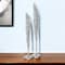 Homeroots Set of Two Silver Aluminum Tall Feather Tabletop Sculptures, 2PK 354649 - alternate 4