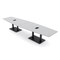 Skutchi Designs Boat Conference Table With Power Unit, 48 in W, 168 in L, Grey HAR-BOT-48x168-DOU.BK-U779-EBLK - alternate 1