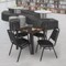Regency Square Kee Breakroom Table W/ 4 Restaurant Stack Chairs, 30 in W, 30 in L, Neo Walnut TB3030NWBPBK29BK - alternate 3