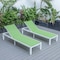 Leisuremod Marlin Patio Chaise Lounge Chair with White Aluminum Frame, Green, 2PK MLW-77G2 - alternate 4