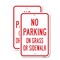 Signmission No Parking On Grass Or Sidewalk, 18'' X 24'' 2 Signs, Heavy Gauge Aluminum, 2PK A-1824-2PACK-25019 - alternate 1