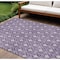 Homeroots 9' X 12' Purple And Ivory Geometric Washable Indoor Outdoor Area Rug 596061 - alternate 1