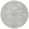 Homeroots 8' Gray Ivory And Gold Round Damask Washable Indoor Outdoor Area Rug 599420 - alternate 2