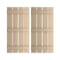 Ekena Millwork Rustic Four Board Spaced Board-n-Batten Knotty Pine Faux Wood Shutters, 23 1/2W x 60H, PR SHUBSS23X60KPPR - alternate 1