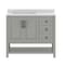 Flash Furniture Vega 42in. Vanity w/Sink, Cabinet w/Blk Hardware, Open Shelf & 3 Drawers, Marble Counter, Gry/Wht FS-VEGA42-GY-HDBLK-GG - alternate 3