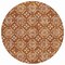 Homeroots 8' Copper And Beige Round Floral Washable Indoor Outdoor Area Rug 595981 - alternate 2
