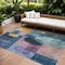 Homeroots 10' X 14' Blue Green And Copper Geometric Washable Indoor Outdoor Area Rug 604317 - alternate 1