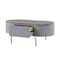 Homeroots 47" Gray Wood and Steel Oval Coffee Table With Drawer 572291 - alternate 5