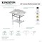 Kingston Brass 36-Inch Carrara Marble Console Sink with Brass Legs and Shelf, 8-Inch, 3-Hole LMS36MBB7 - alternate 2