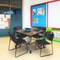 Regency Square Kee Mobile Adjustable Classroom Table W/ 4 Zeng Stack Chairs, 36 in W, 36 in L, Noble Oak TB3636NOAPCGY44BK - alternate 4