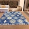 Homeroots 5' X 8' Navy Blue Ivory And Gray Southwestern Washable Indoor Outdoor Area Rug 615159 - alternate 3