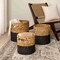 Happimess Avery Bohemian Cottage Handwoven Hyacinth Cylinder Nesting Baskets w/Handles, Natural/Black, Set of BSK2011D-3SET - alternate 2