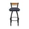 Holland Bar Stool Co Revelle 36in Swivel Extra Tall Bar Stool, Black Wrinkle Finish, Medium Back and Graph Anchor Seat 881 - alternate 2