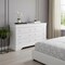 Homeroots 58" Metallic White Solid Wood Six Drawer Double Dresser 478657 - alternate 2