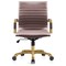 Leisuremod Harris Faux Leather Office Chair with Gold Frame, Dark Brown HOG19DBRL - alternate 2